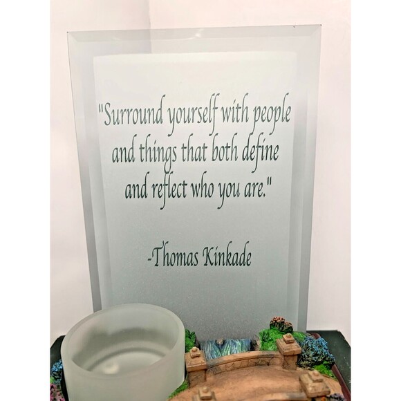 Thomas Kinkade Mirrored Tea Light Holder Our America Bridge of Hope Candle - Picture 4 of 7